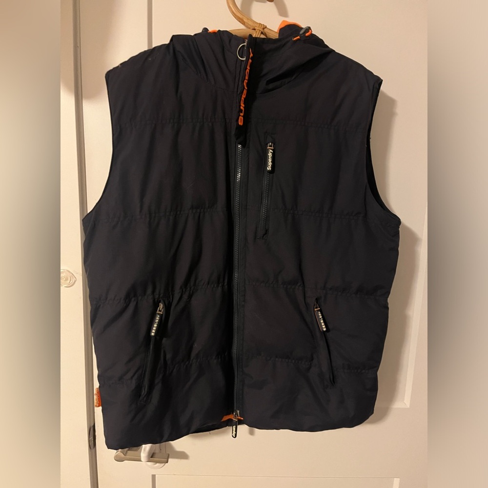 Superdry Men's navy and Orange Gilet vest